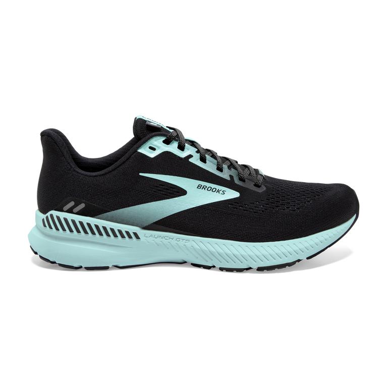 Brooks Launch GTS 8 Energy-Return Women's Road Running Shoes - Black/Ebony/grey Charcoal/Blue (25370